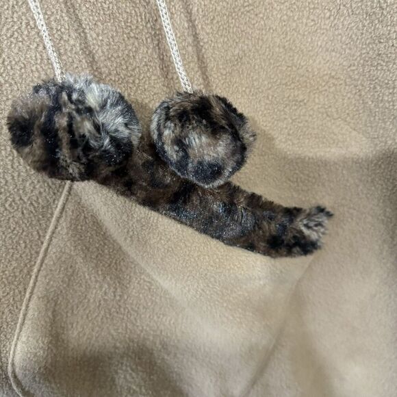 Le Moda Cape Woman One Size Brown Front‎ Zip Faux Fur Trim Collar - Picture 5 of 9